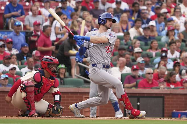 다저스와 토론토는 비시즌 외야수 FA 최대어 카일 터커(사진)를 두고 장외서 경쟁하고 있다. AP뉴시스