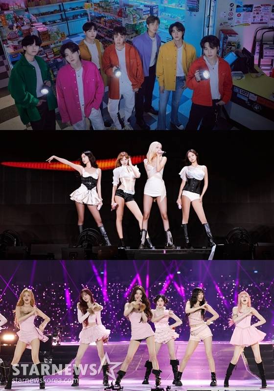 방탄소년단, 블랙핑크, 아이브(위부터) /사진=빅히트뮤직, YG엔터테인먼트, 스타뉴스