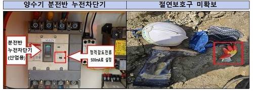 사고 현장 누전차단기 모습 [경기남부경찰청 제공. 재판매 및 DB 금지]