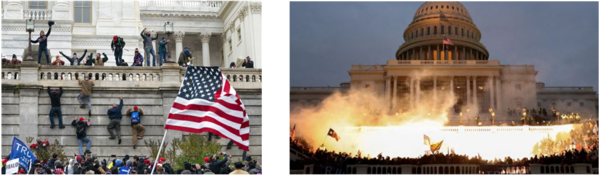 2021년 1월 6일 미국 연방의사당 공격. 음모론적 대중 서사(큐어넌), 정치적 선동, 플랫폼 알고리즘의 증폭이 결합할 경우 민주주의는 외부의 적이 아니라 내부의 동원에 의해 공격받을 수 있음을 보여주는 상징적 장면이다.