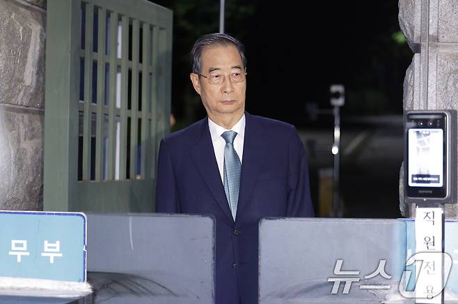 12·3 비상계엄 과정에서 윤석열 전 대통령의 내란 행위를 방조한 혐의를 받는 한덕수 전 국무총리. 2025.8.27/뉴스1 ⓒ News1 신웅수 기자
