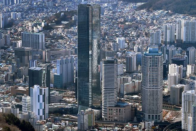지역 블록체인 특화 스타트업들이 입주할 특화 벤처컨벤션(b-space)가 들어설 부산국제금융센터(BIFC) 부근 모습(사진 = 부산시 제공) *재판매 및 DB 금지