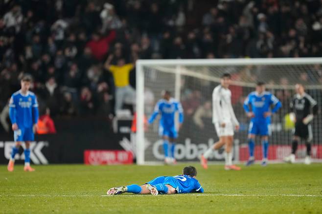 알바세테와 레알 마드리드의 코파 델 레이 16강 축구 경기가 끝난 후, 레알 마드리드 선수들. AP연합뉴스
