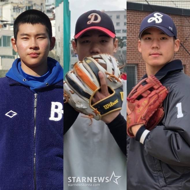 왼쪽부터 부산고 하현승, 덕수고 엄준상, 서울고 김지우. /사진=김동윤 기자