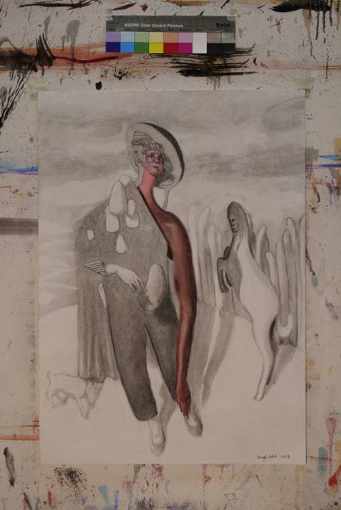 죠셉초이, Study figure N.37-1, Chancoal ＆ Soft pastel on Canvas, 58.5x42cm, 2025