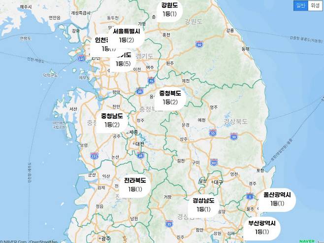 전국 제1207회 로또 1등 당첨 판매점 (사진=동행복권 홈페이지)