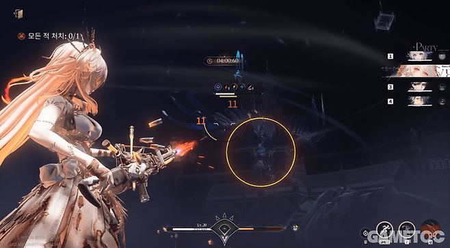 패링 가능한 공격은 노란색 원으로 표시된다(사진=홍수민 기자)