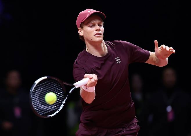 호주오픈 3연패를 노리는 신네르. 뉴스1