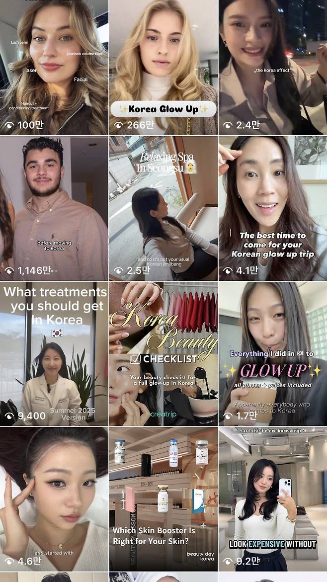A screenshot of glow-up trip-related clips on Instagram (Instagram)