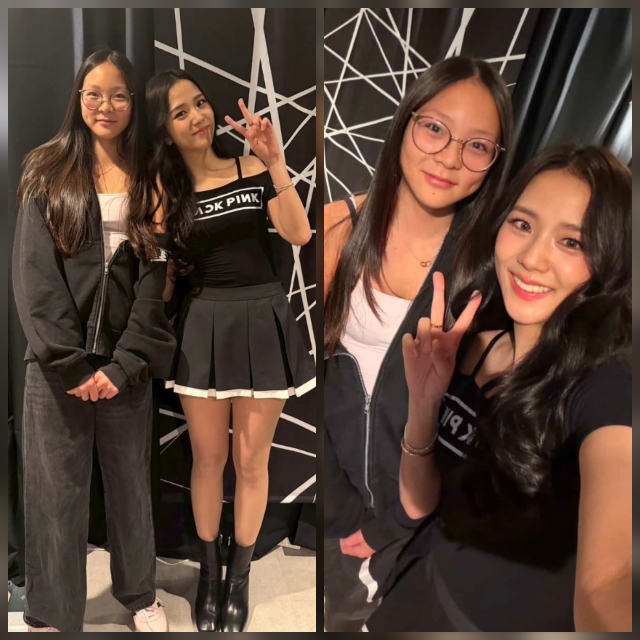 “로제 초대 약속 지켰다” 추사랑, 지수와 투샷… 14살 폭풍성장