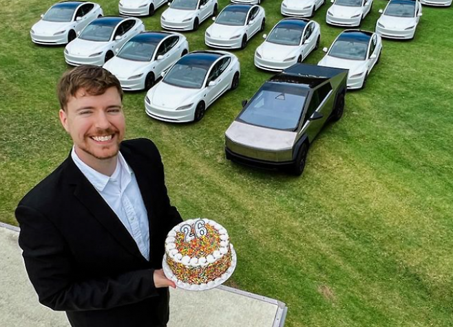 세계에서 가장 많은 구독자 수를 보유한 것으로 알려진 유튜버 미스터비스트(MrBeast). 미스터비스트 인스타그램 캡처