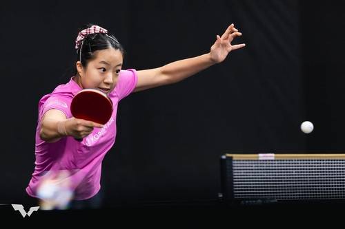 WTT 스타 컨텐더 도하 여자 단식에 나선 신유빈 [WTT 인스타그램 캡처. 재판매 및 DB 금지]