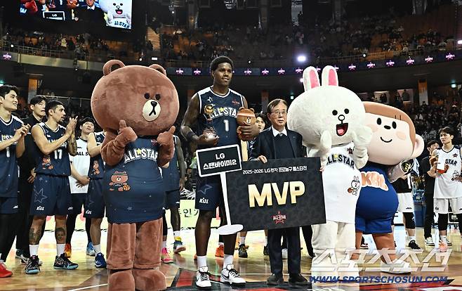 18일 잠실실내체육관에서 열린 프로농구 올스타전. MVP를 차지한 팀브라운 나이트. 잠실=송정헌 기자songs@sportschosun.com/2026.01.18/