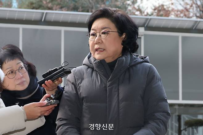 이혜훈 기획예산처 장관 후보자가 지난 12일 서울 중구 예금보험공사에 마련된 인사청문회 준비 사무실로 출근하고 있다. 한수빈 기자