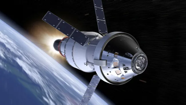 2026년 사람을 태우고 달 궤도를 비행할 우주선 ‘오리온’ 상상도  [사진=NASA]