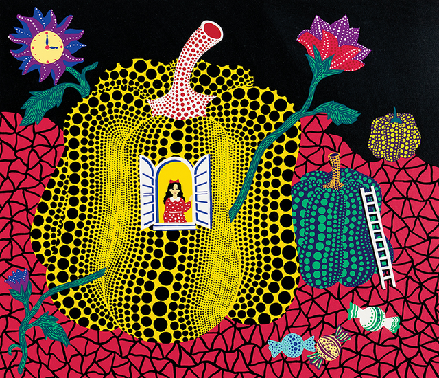 야요이 쿠사마의 스크린 프린트 작품 ‘Hello!’. 45.5×52.8cm(edition 99/100) , 1989. 5200만~1억 원. 케이옥션 제공