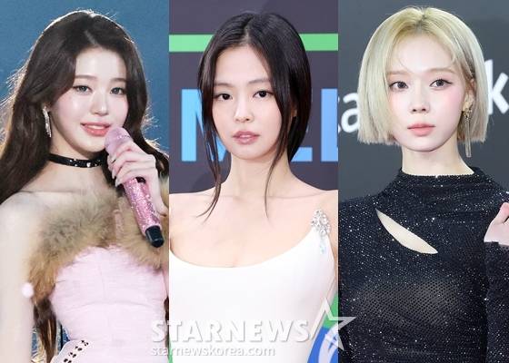 아이브 장원영, 블랙핑크 제니, 에스파 윈터 /사진=스타뉴스
