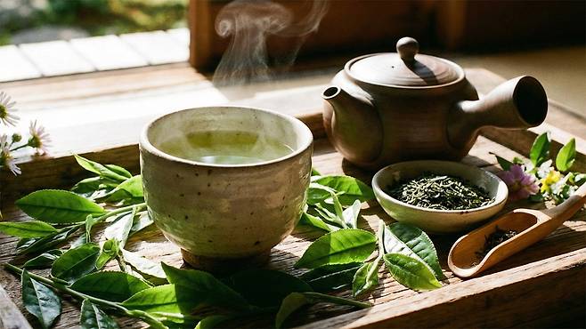 녹차에 함유된 카테킨은 인슐린 감수성 개선에 도움을 준다｜출처: Gemini 생성