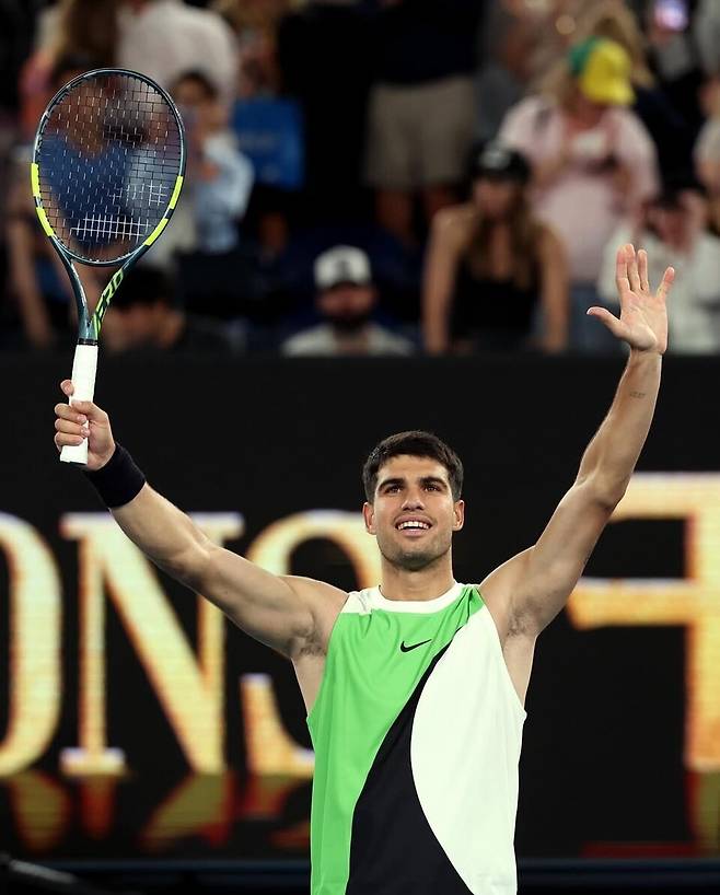 카를로스 알카라스의 2026 호주오픈 남자단식 1라운드 모습. 사진 호주오픈