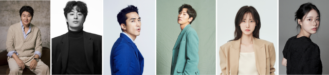 영화 '정원사들'(가제) 출연 배우들. (왼쪽부터) 송강호, 구교환, 송승헌, 이광수, 신현빈, 이재인. ⓒ하이브미디어코프