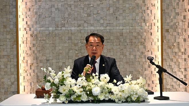 권관희 회장이 개발위가 천안발전 계획에서 주축이 될 수 있도록 앞장서겠다고 강조했다.(사진=정철희 기자)