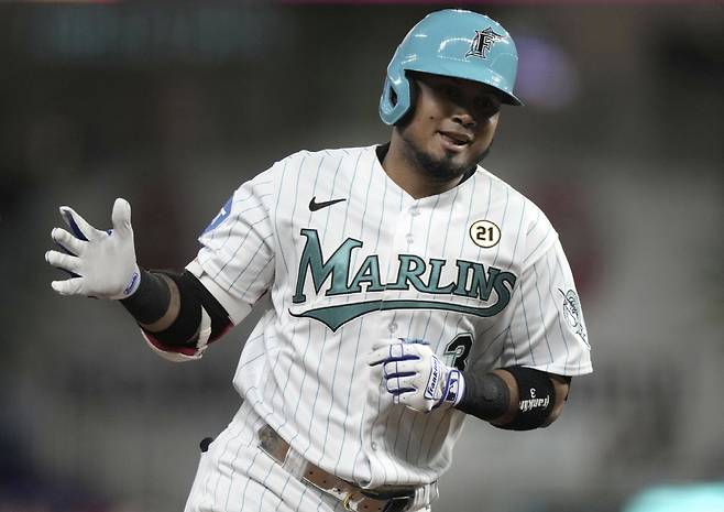 마이애미 말린스 시절의 루이스 아라에즈. AP연합뉴스
