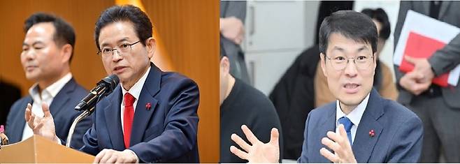 이철우 경북도지사(왼쪽)와 김정기 대구시장 권한대행 행정부시장