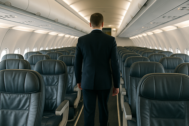 AI로 제작한 기내 모습. 기사 내용과 직접 연관 없음. [Chat GPT]
