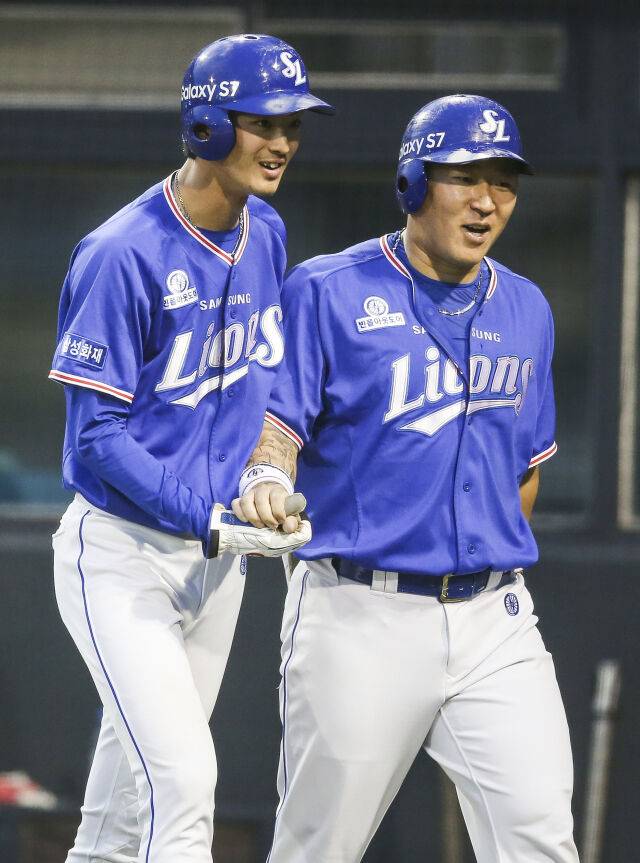 2016년 구자욱과 최형우./삼성 라이온즈