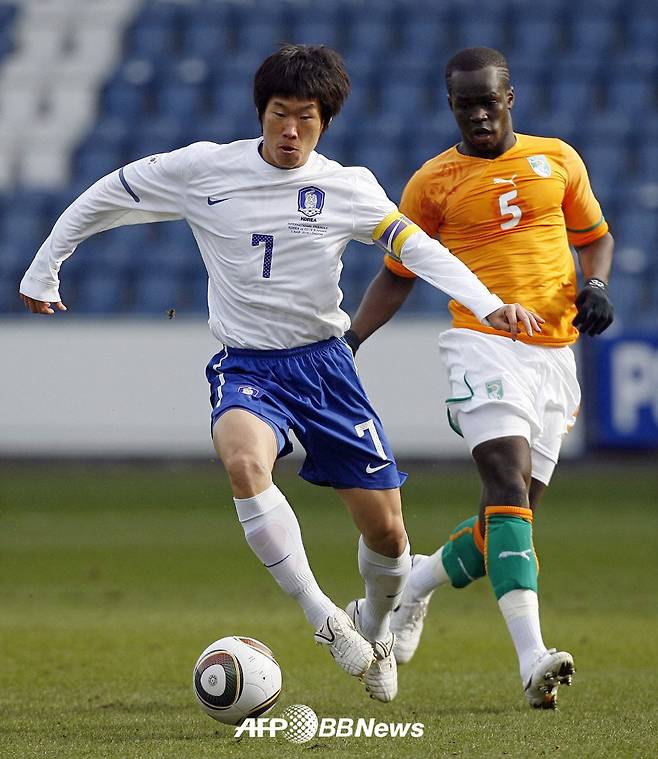 지난 2010년 영국 런던에서 열린 대한민국과 코트디부아르의 평가전 모습. /AFPBBNews=뉴스1