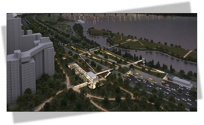 서울 서초구 반포주공1단지 내 기부채납 방식으로 지어질 한강변 덮개공원 조감도. 서울시