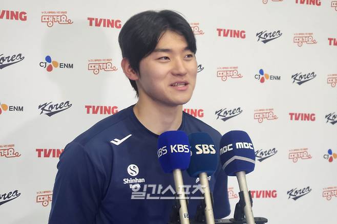 11일 사이판 올레아이 스포츠 콤플렉스에서 훈련 중인 김도영. IS 포토