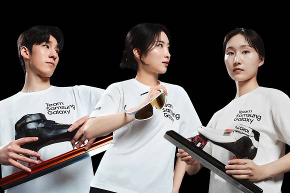 왼쪽부터 갤럭시 수면 개선 프로젝트에 참여한 황대헌, 김길리, 최민정 선수. [사진=삼성전자]