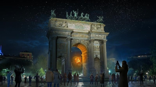 ▲ 2026 밀라노·코르티나담페초 동계 올림픽 성화대.  2026 밀라노·코르티나담페초 동계 올림픽 조직위원회 제공