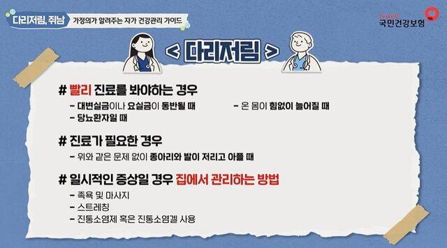 국민건강보험 생활 속 증상별 건강정보 캡처