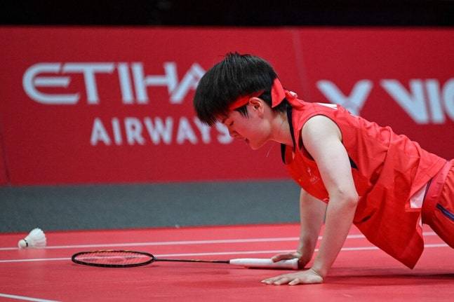 ▲ 안세영은 왕즈이의 완벽한 천적이 됐다. 상대 전적을 18승 4패로 벌렸으며 지난해부터 이어온 맞대결 연승 기록을 10경기로 늘렸다. 특히 지난해부터 결승에서만 8번 마주해 모두 승리를 거둔 만큼 안세영과 왕즈이의 무게감은 확실하게 정리가 됐다. ⓒ연합뉴스/AFP