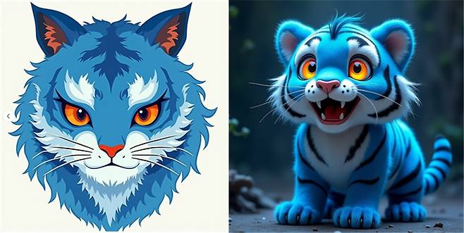 '더피' 캐릭터의 학습 전(왼쪽)과 학습 후(오른쪽) 모습  [국가유산진흥원 제공. 재판매 및 DB 금지]