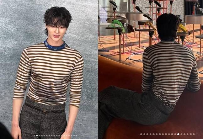 변우석은 전체적으로 슬림한 몸에 넓은 어깨와 등을 유지해 '문짝남' 대표주자가 됐다. 사진=변우석 SNS