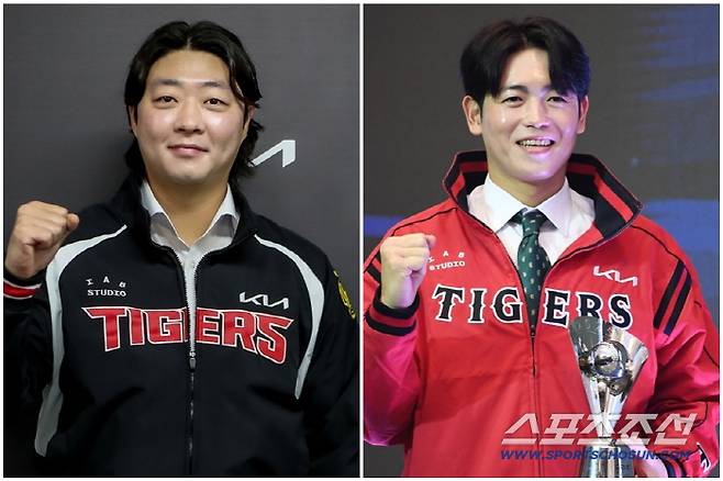 이제는 KIA 타이거즈 김범수(왼쪽)와 이태양. 한화 이글스를 나란히 떠난 두 선수가 바로 KIA에서 다시 만났다. 사진제공=KIA 타이거즈, 스포츠조선DB