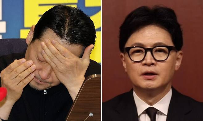 국민의힘 장동혁 대표, 한동훈(오른쪽) 전 대표. 연합뉴스