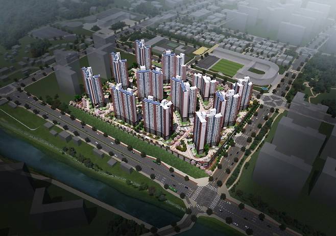 <금성백조, ‘이천 중리 B3블록 금성백조 예미지’ 조감도>