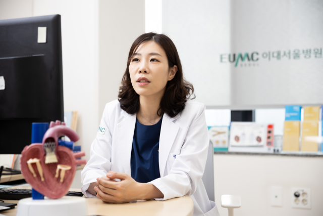 김예지 이대서울병원 순환기내과 교수가 씽크 도입 후 달라진 의료환경에 대해 설명하고 있다. 사진 제공=대웅제약