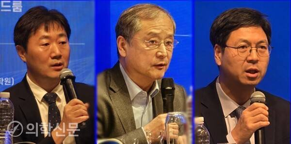 (왼쪽부터)신정우 의료인력추계센터장, 안덕선 의료정책연구원장, 신현웅 보사연 보건의료정책연구실장