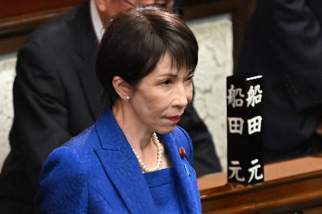 23일 중의원(하원) 본회의에 참석한 다카이치 사나에 일본 총리.(사진=AFP)