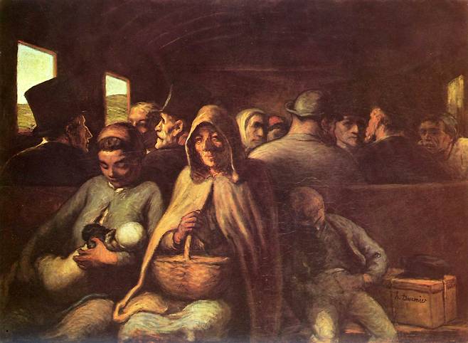 오노레 도미에, 삼등칸 열차, 1862, 캔버스에 유채, 67x93cm, 캐나다 국립 미술관