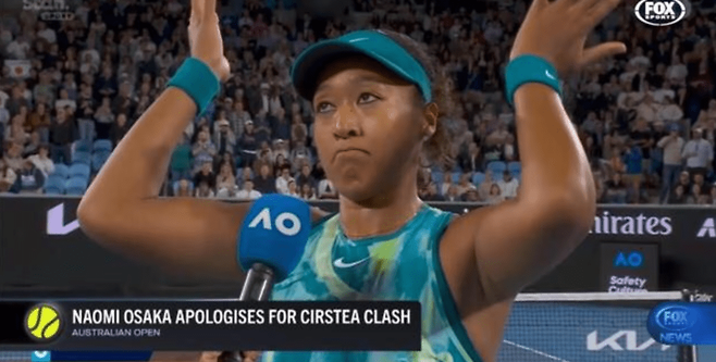 경기 도중 과도한 기합으로 매너 논란을 일으킨 오사카 나오미. 폭스 뉴스 캡처