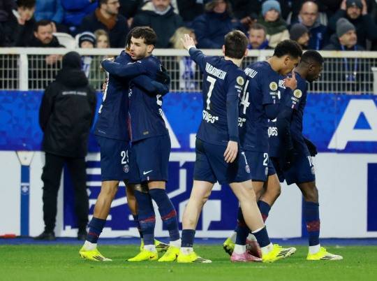 골 세리머니 하는 PSG 선수들. 사진[로이터=연합뉴스]