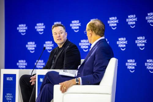 일론 머스크 테슬라 CEO가 세계경제포럼에 참석해 발언하고 있다. [World Economic Forum]