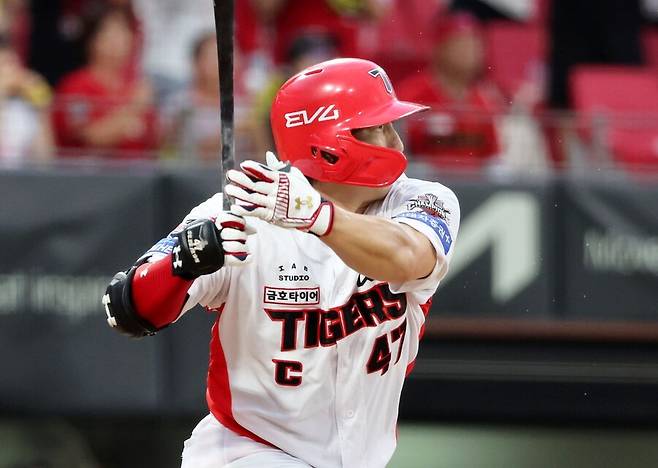 ▲ KIA는 나성범의 반등을 믿고 있지만, 지명타자로 뛸 때 마땅한 대체 우익수가 없다는 고민을 안고 있다 ⓒ연합뉴스