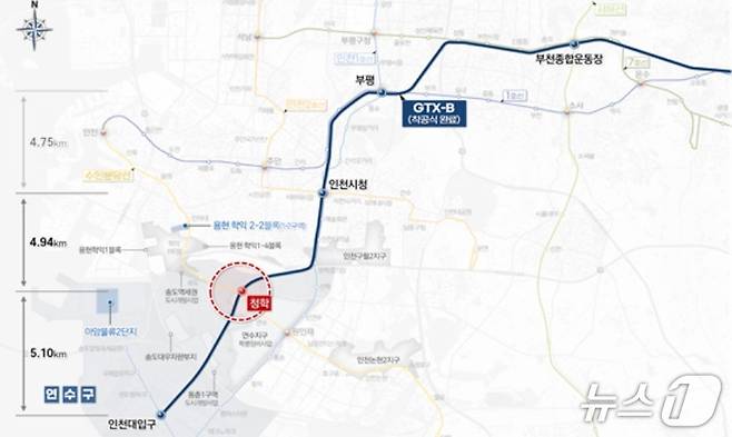 GTX-B 노선도 (인천시 제공.재판매 및 DB금지)
